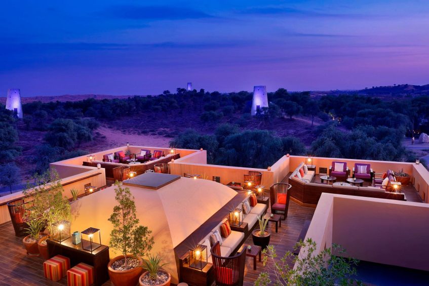 The Ritz-Carlton Ras Al Khaimah, Al Wadi Desert Resort - UAE - Moon Bar Rootop Night View