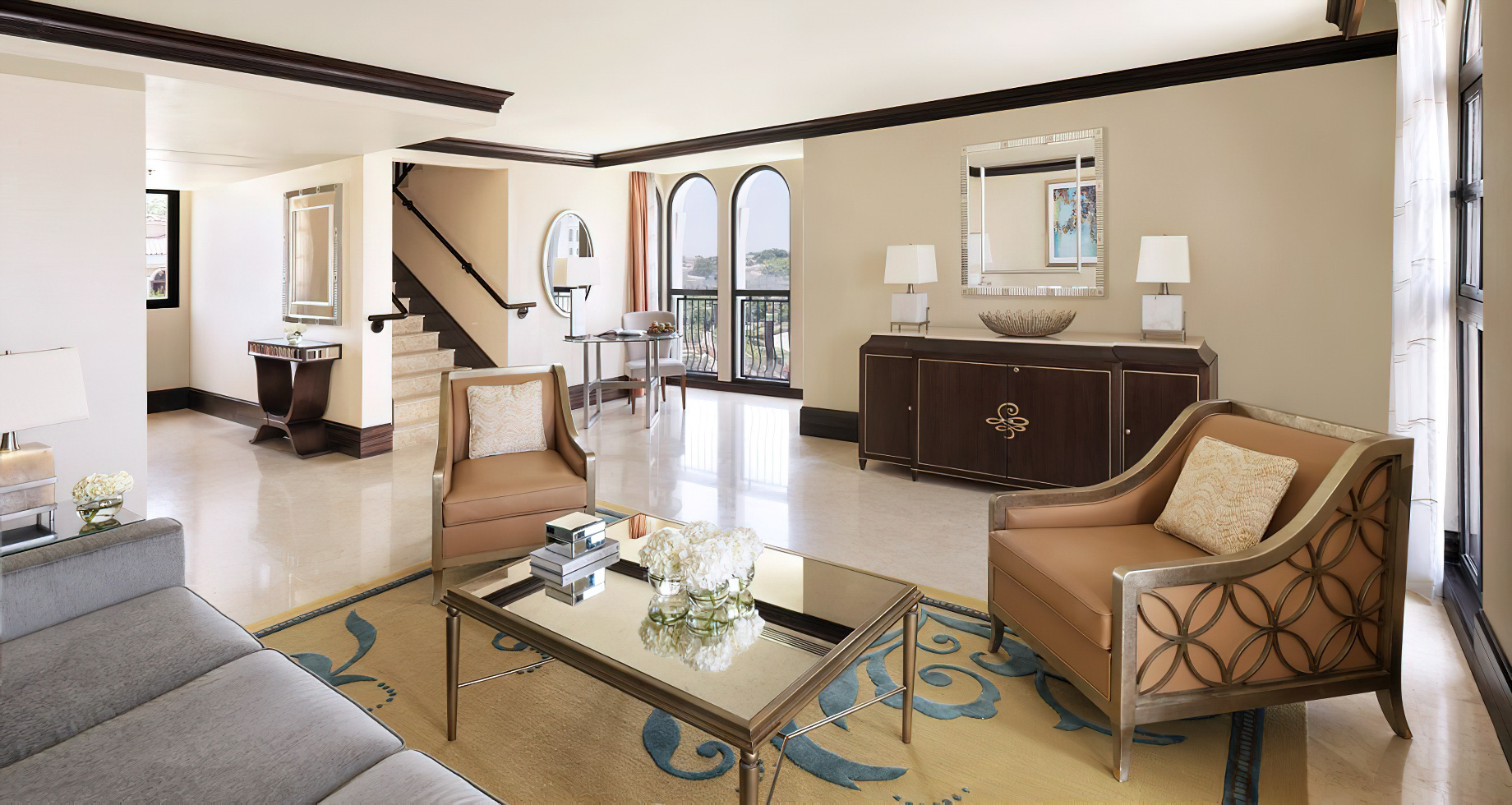 The Ritz-Carlton Abu Dhabi, Grand Canal Hotel – Abu Dhabi, UAE – Venetian Duplex Living Room