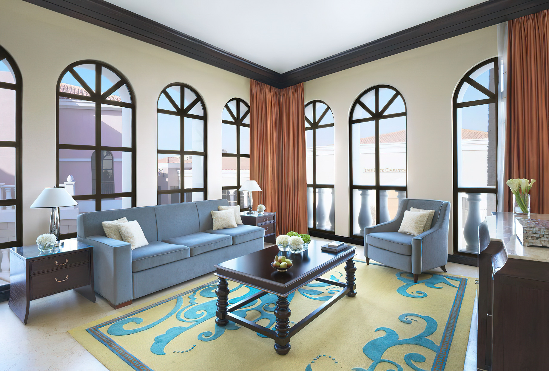 The Ritz-Carlton Abu Dhabi, Grand Canal Hotel – Abu Dhabi, UAE – Venetian Suite Living Room