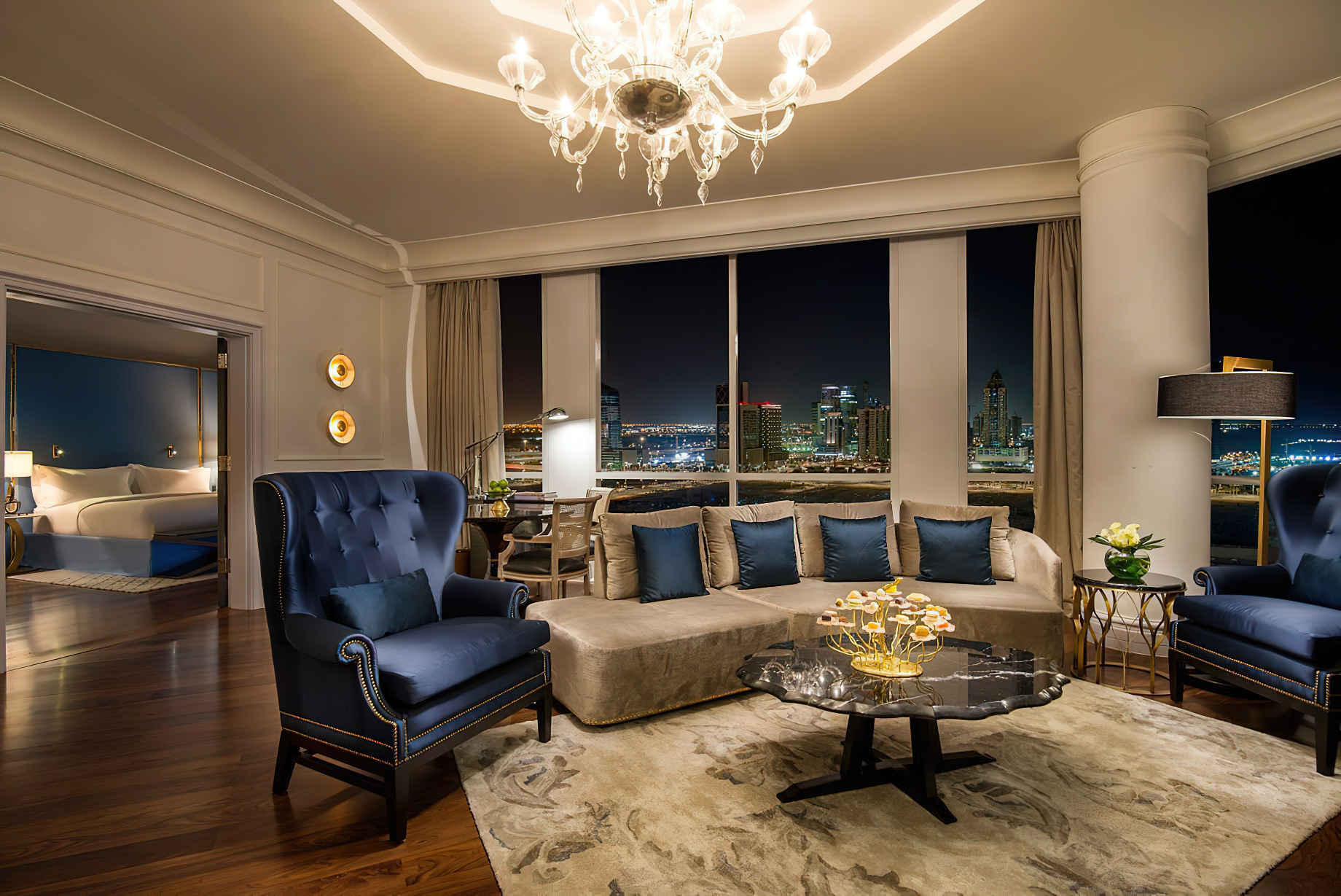 The Ritz-Carlton, Doha Hotel – Doha, Qatar – Executive Suite Living Room Night