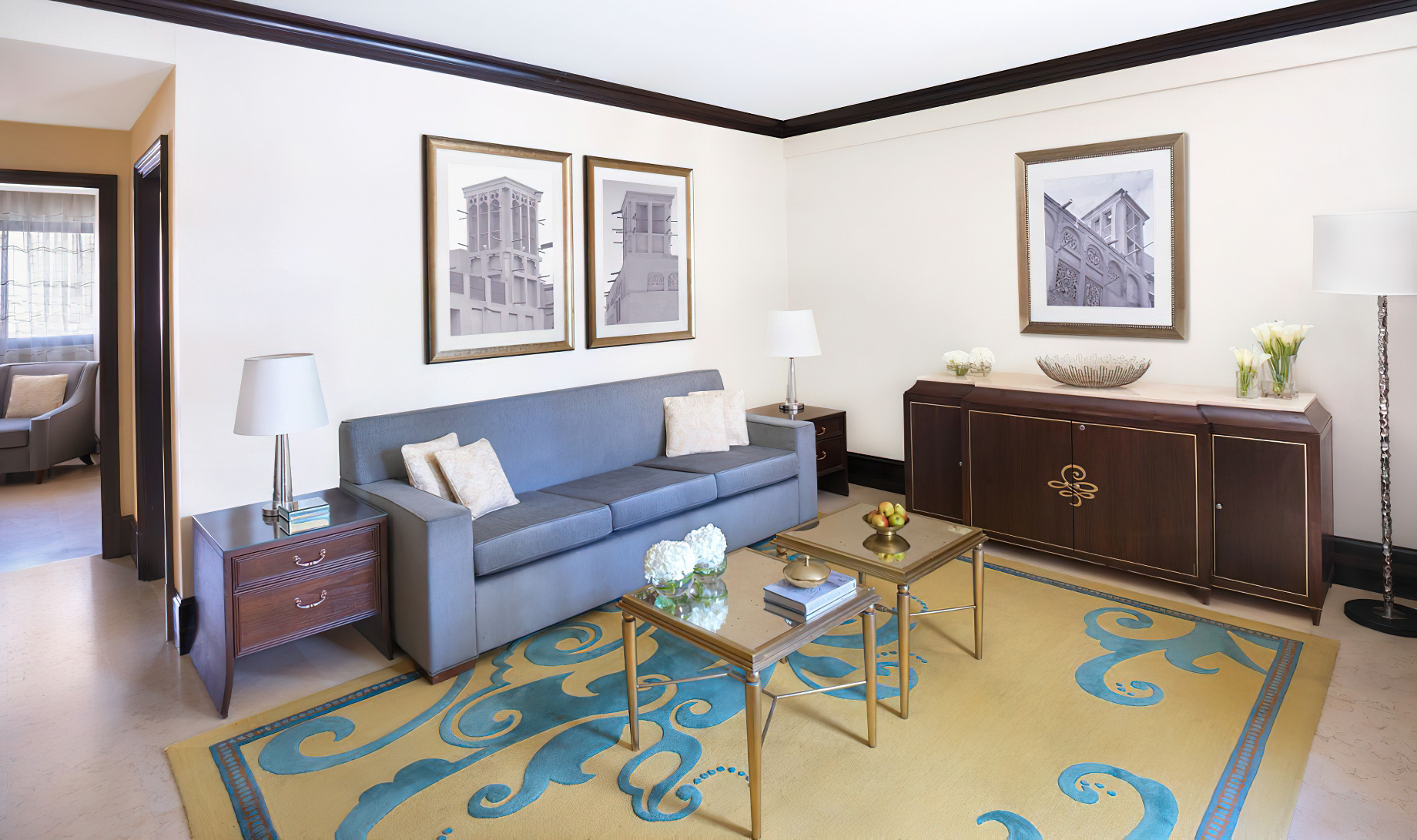 The Ritz-Carlton Abu Dhabi, Grand Canal Hotel – Abu Dhabi, UAE – Two Bedroom Venetian Suite Living Room