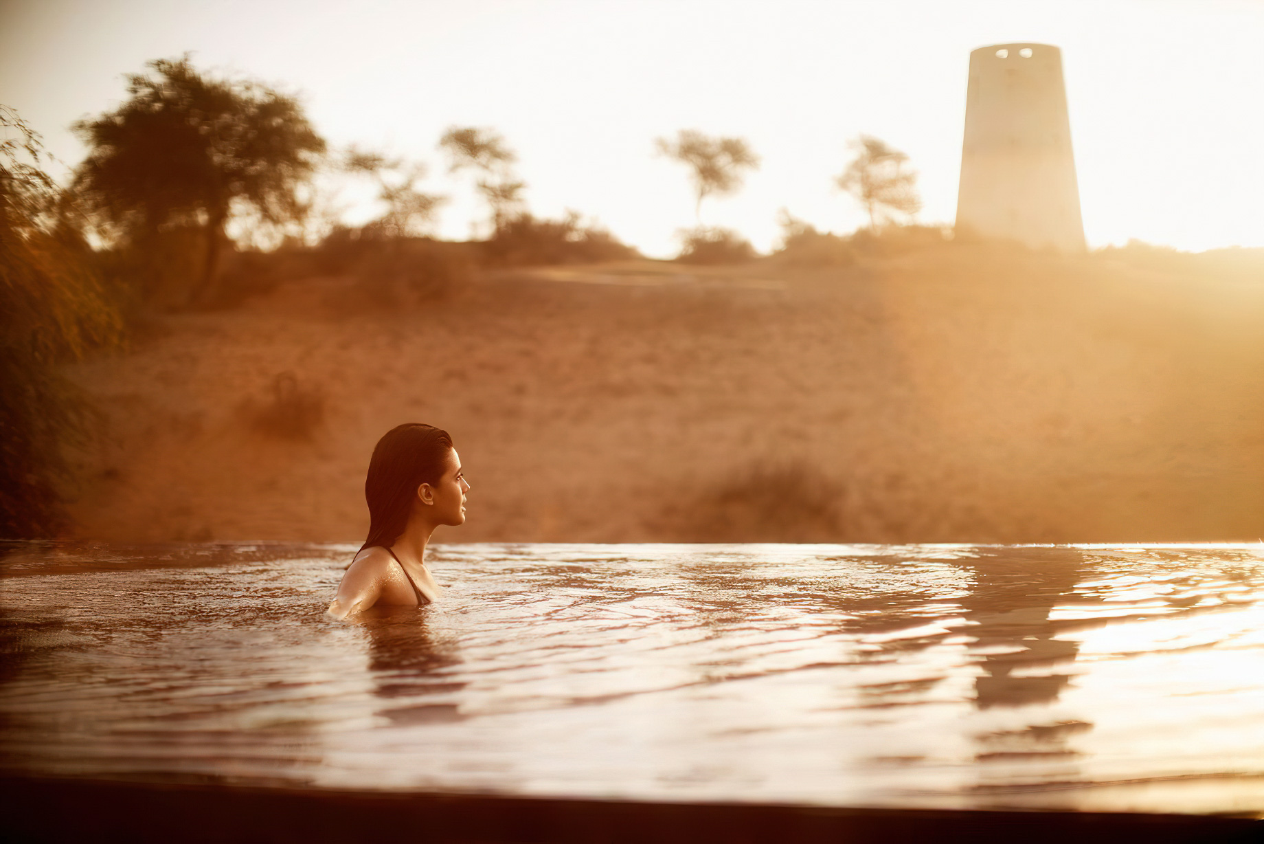 The Ritz-Carlton Ras Al Khaimah, Al Wadi Desert Resort – UAE – Villa Pool Sunset