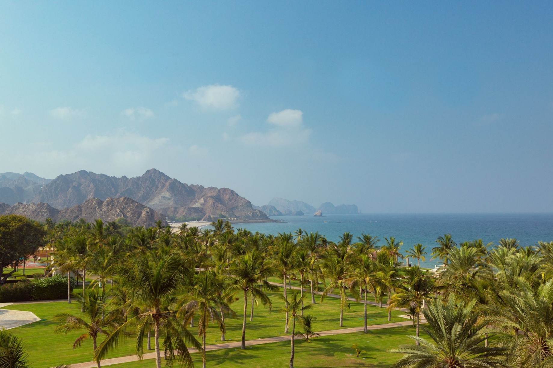 Al Bustan Palace, A Ritz-Carlton Hotel – Muscat, Oman – Hotel Grounds Aerial View