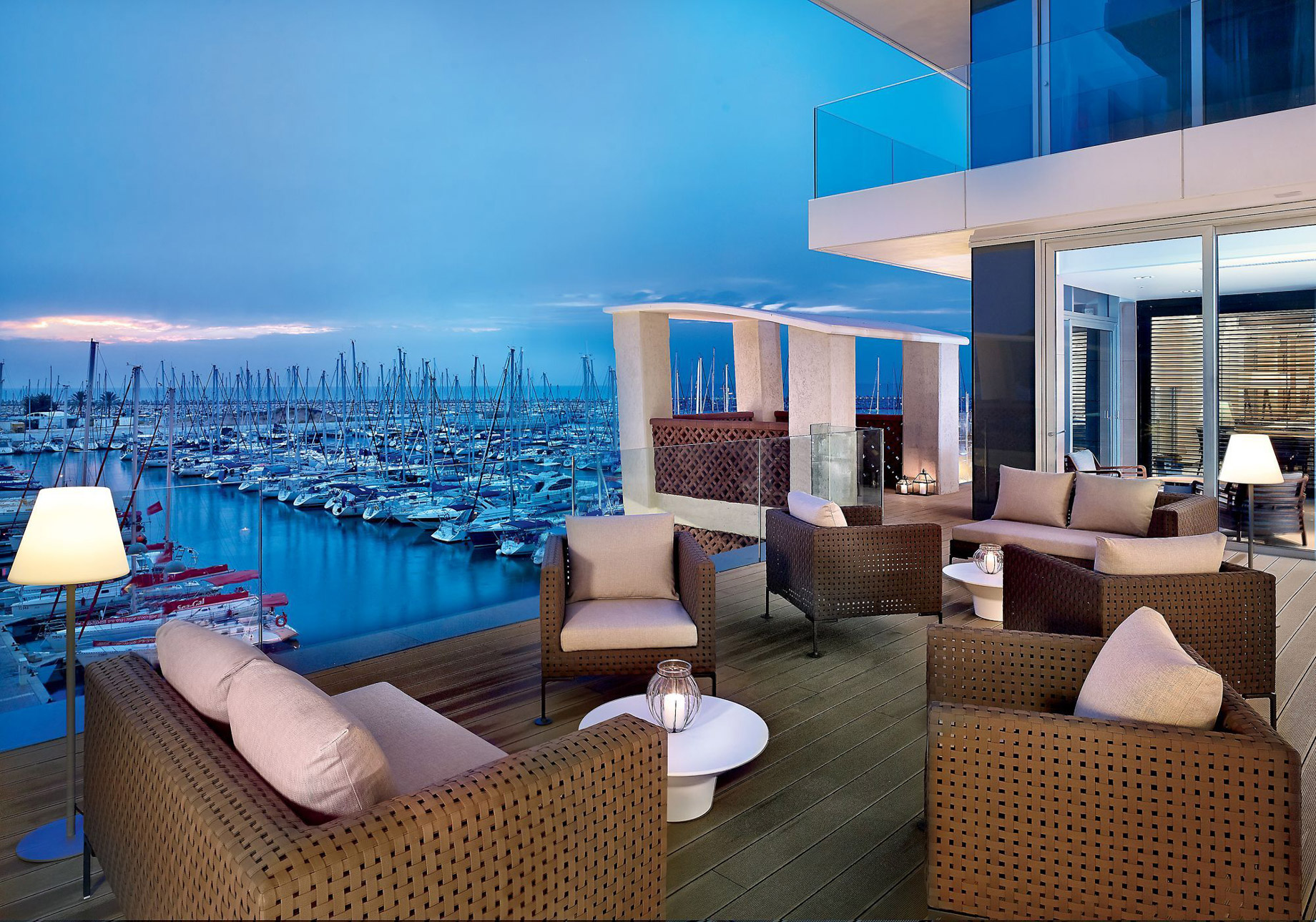 The Ritz-Carlton, Herzliya Hotel – Herzliya, Israel – Outdoor Marina View Patio Night