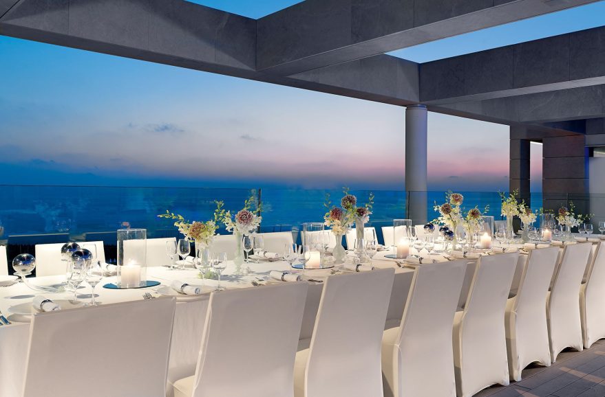 The Ritz-Carlton, Herzliya Hotel - Herzliya, Israel - Outdoor Deck Ocean View Dining Night