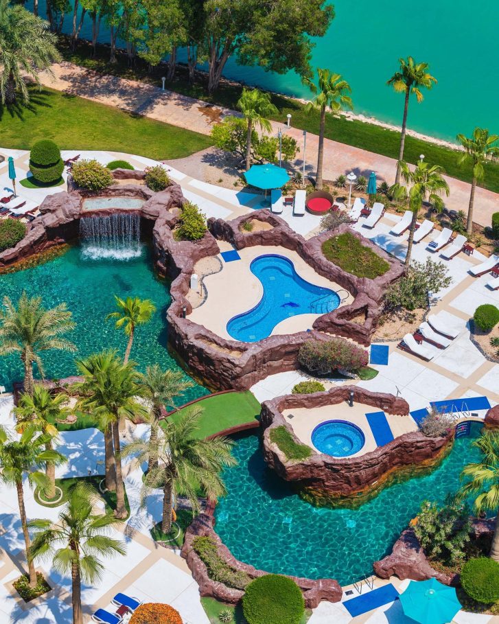 The Ritz-Carlton, Doha Hotel - Doha, Qatar - Outdoor Pool Aerial View