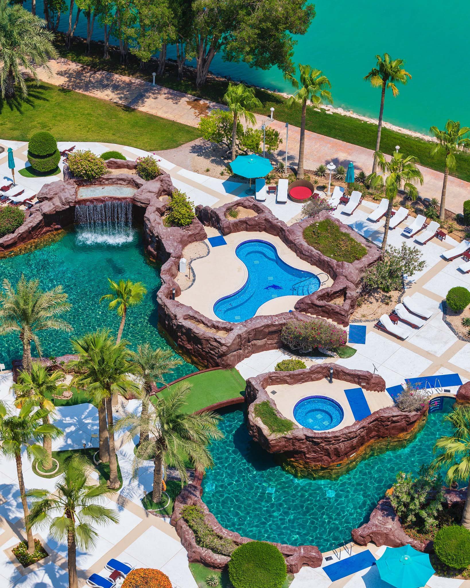The Ritz-Carlton, Doha Hotel – Doha, Qatar – Outdoor Pool Aerial View