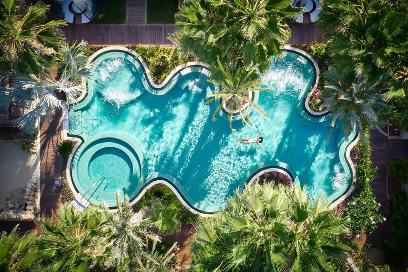 The Ritz-Carlton, Zadun Reserve Resort - Los Cabos, Mexico - Spa Outdoor Pool Overhead Aerial