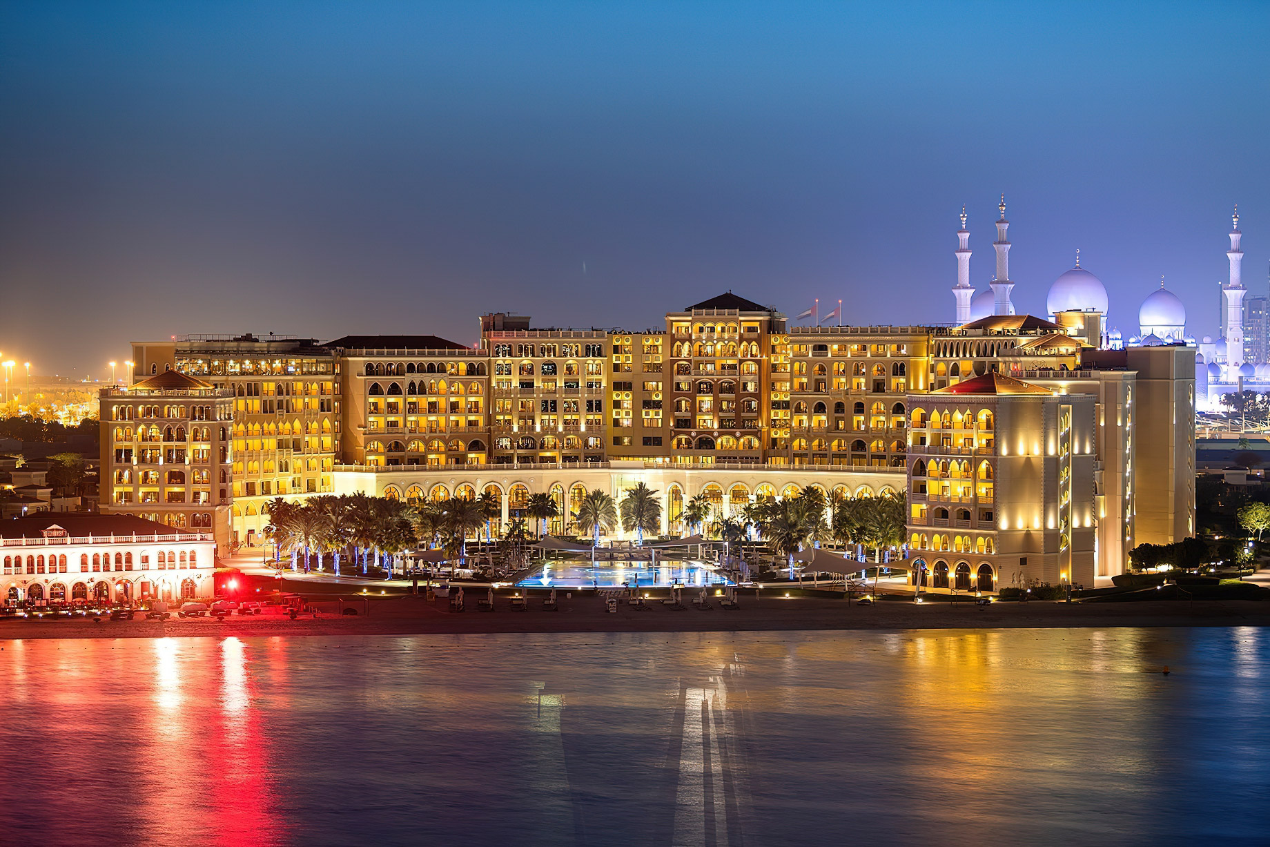 The Ritz-Carlton Abu Dhabi, Grand Canal Hotel – Abu Dhabi, UAE – Hotel Exterior Night View