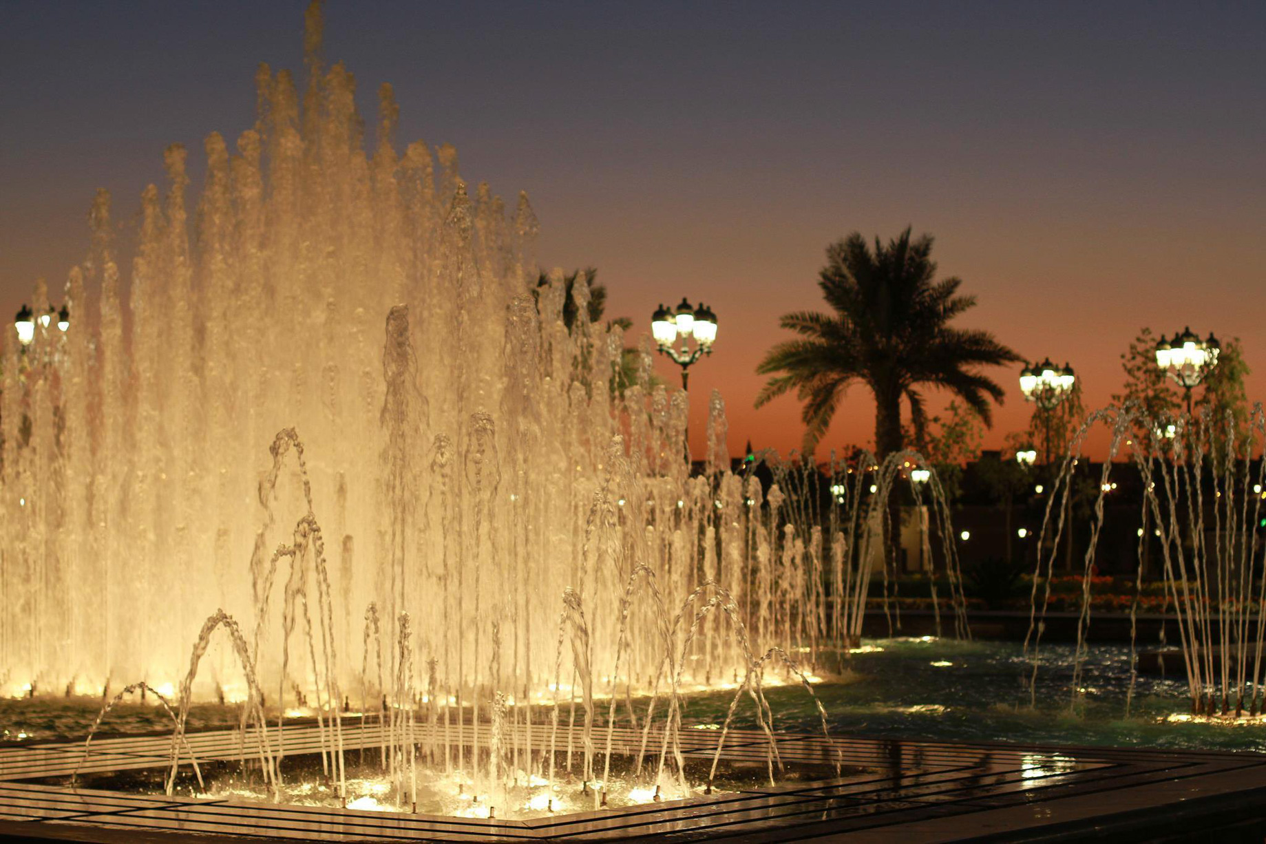 The Ritz-Carlton, Riyadh Hotel – Riyadh, Saudi Arabia – Exterior Fountain Night