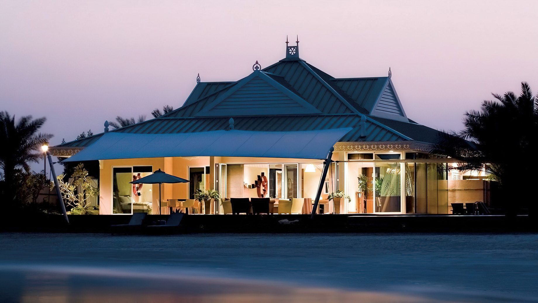 The Ritz-Carlton, Bahrain Resort Hotel – Manama, Bahrain – Villa Night Beach View