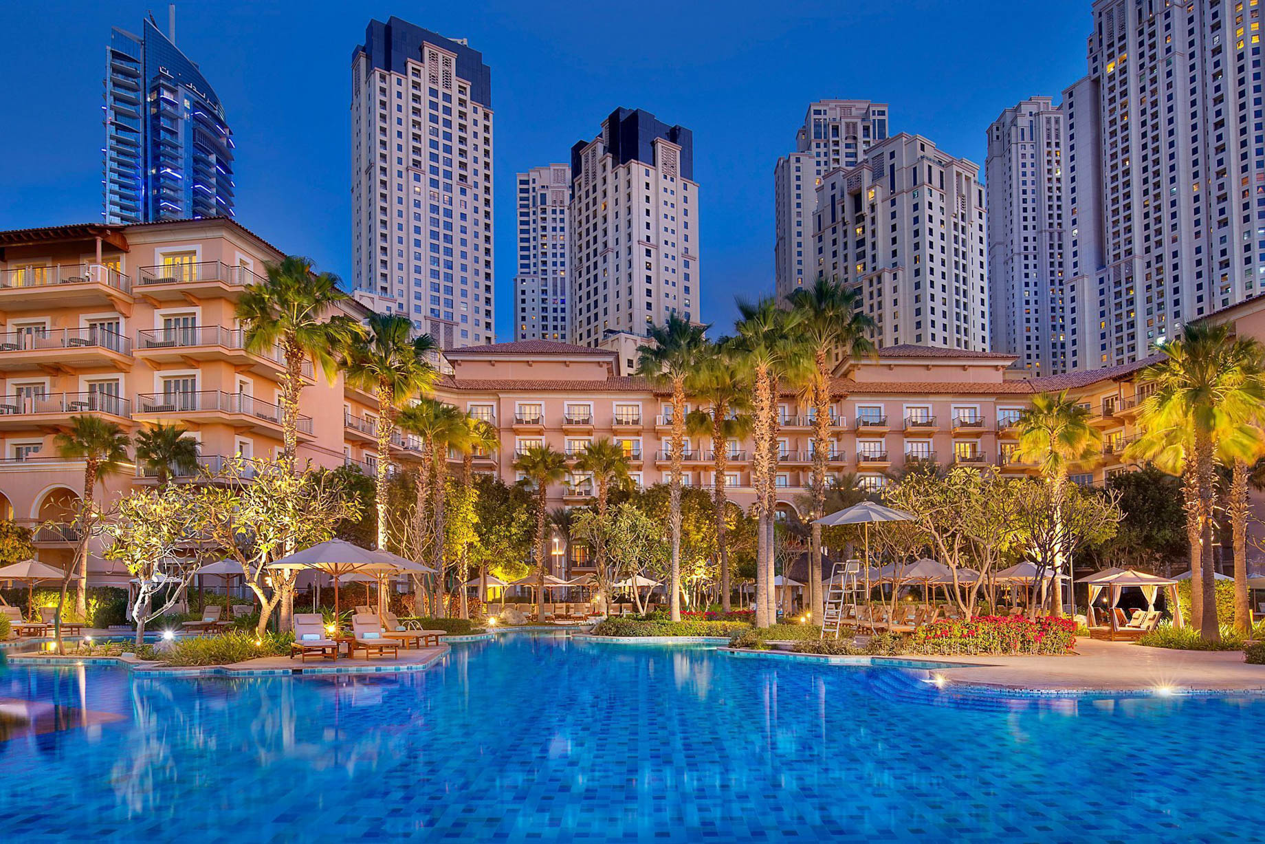 The Ritz-Carlton, Dubai Hotel - JBR Beach, Dubai, UAE - Outdoor Pool Night