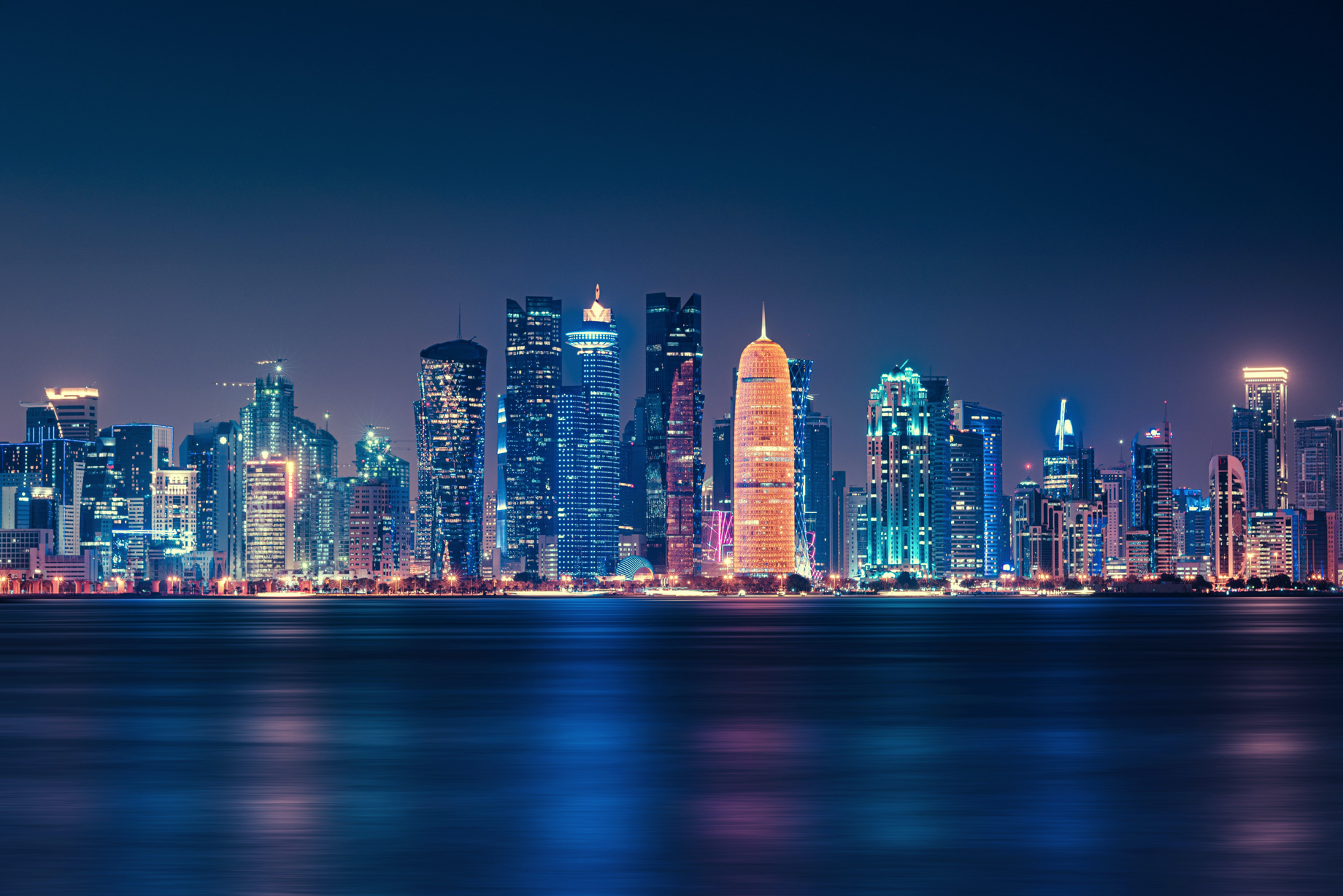 Sharq Village & Spa, A Ritz-Carlton Hotel – Doha, Qatar – Doha City Skyline Night View