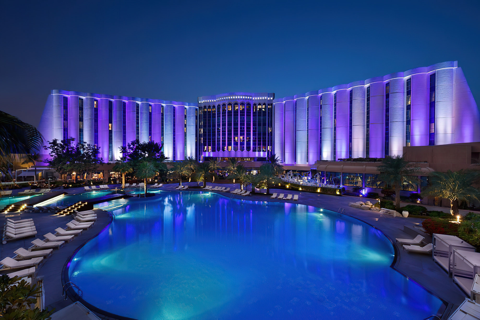 The Ritz-Carlton, Bahrain Resort Hotel – Manama, Bahrain – Hotel Exterior Pool Night View