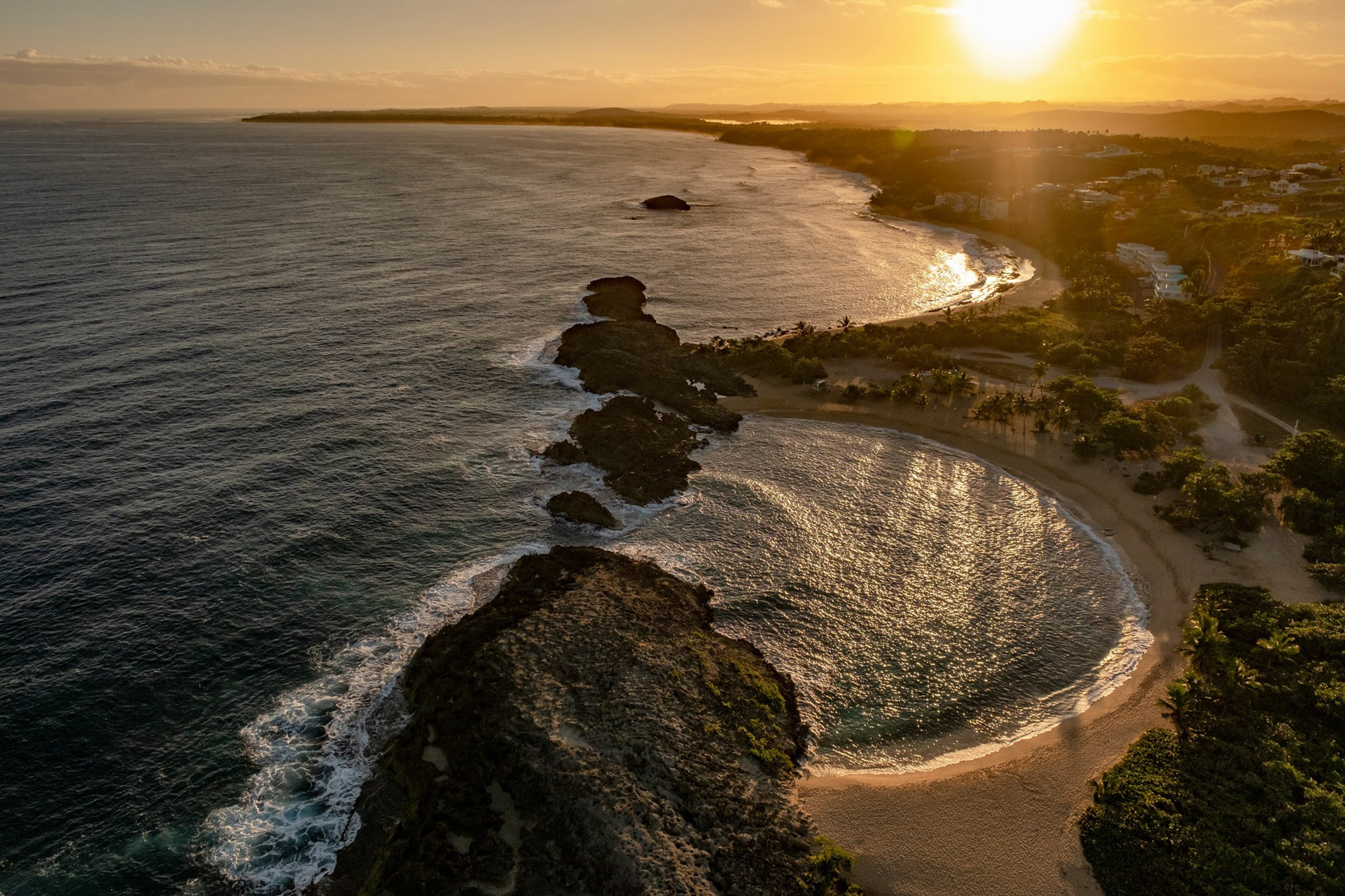 The Ritz-Carlton, Dorado Beach Reserve Resort – Puerto Rico – Resort Beach Sunset Aerial View