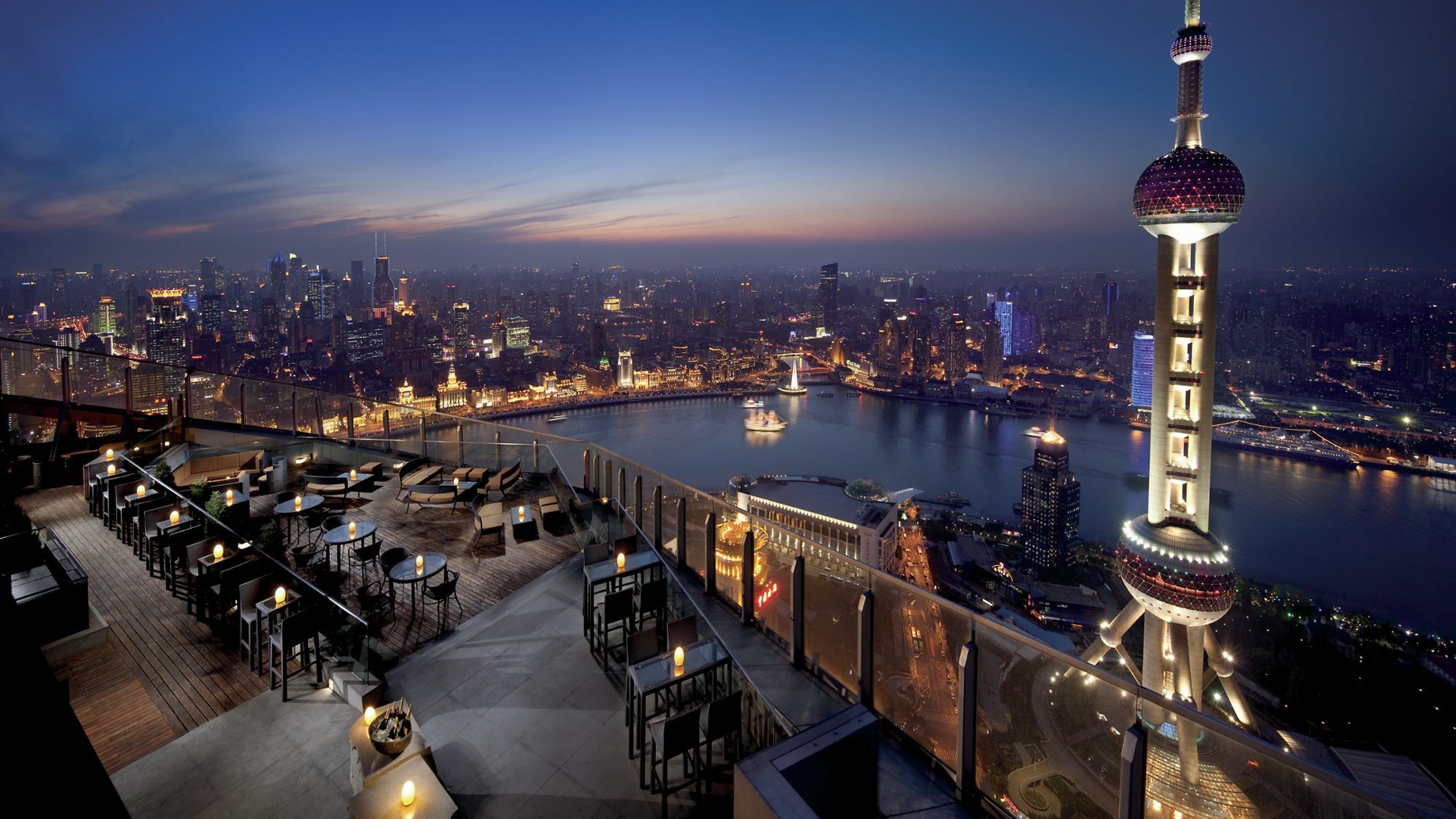 The Ritz-Carlton Shanghai, Pudong Hotel - Shanghai, China - Hotel Rooftop City View