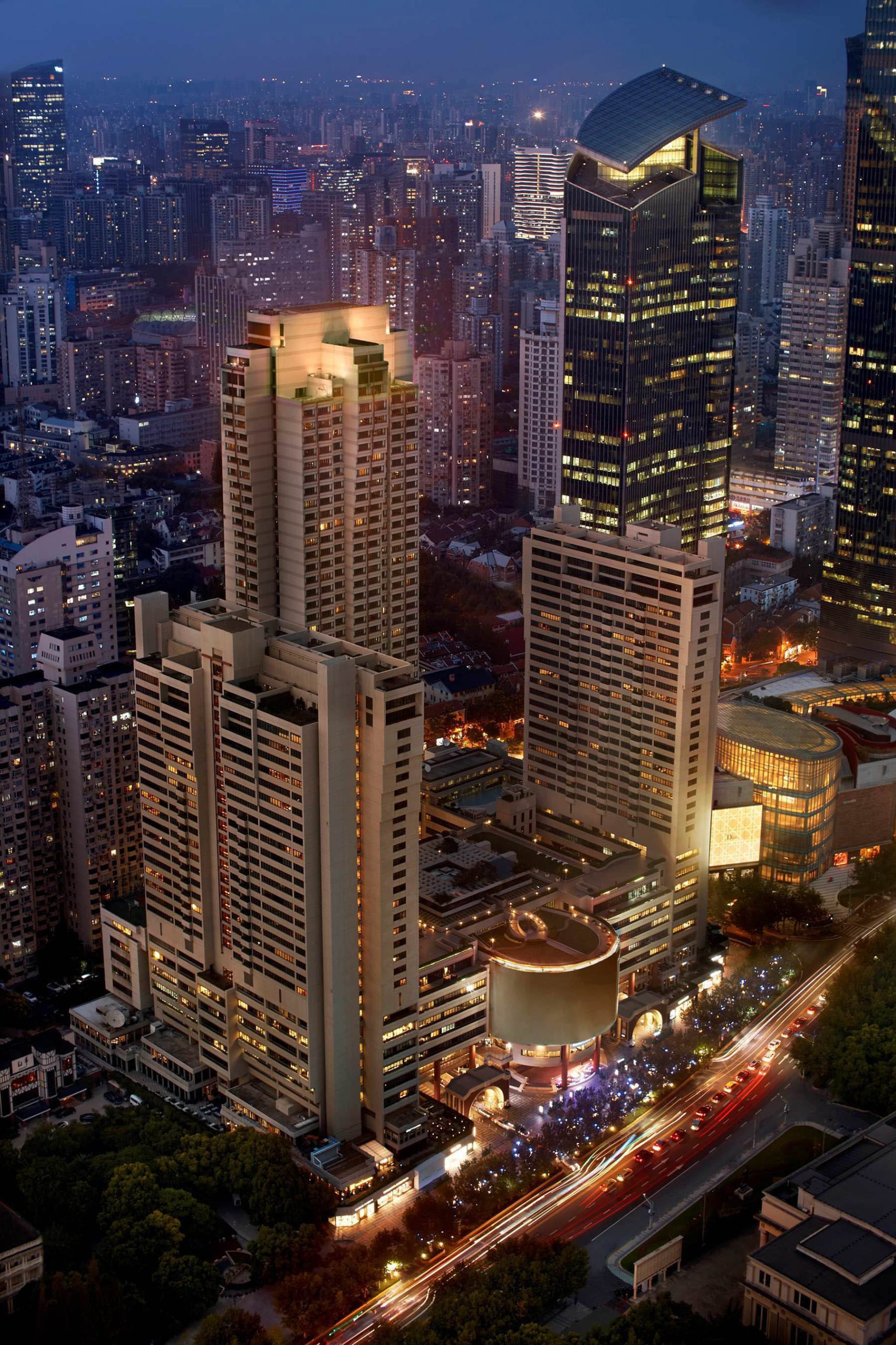 The Portman Ritz-Carlton, Shanghai Hotel – Shanghai, China – Hotel Exterior Aerial View