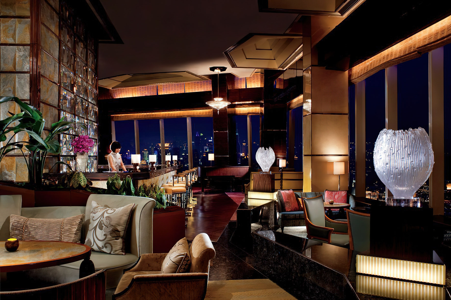 The Ritz-Carlton Shanghai, Pudong Hotel – Shanghai, China – Aura Lounge & Jazz Bar Interior