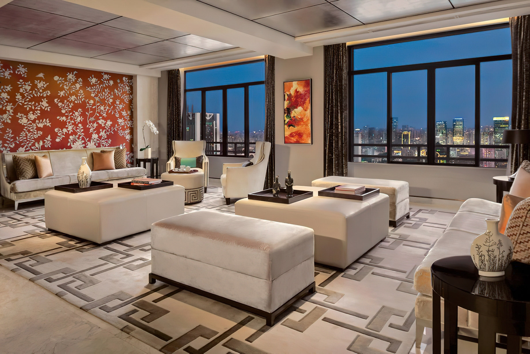 The Portman Ritz-Carlton, Shanghai Hotel – Shanghai, China – The Ritz-Carlton Suite Living Room