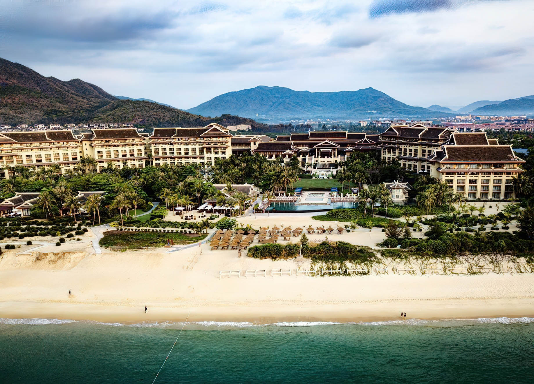 The Ritz-Carlton Sanya, Yalong Bay Hotel – Hainan, China – Hotel Beachfront Aerial View