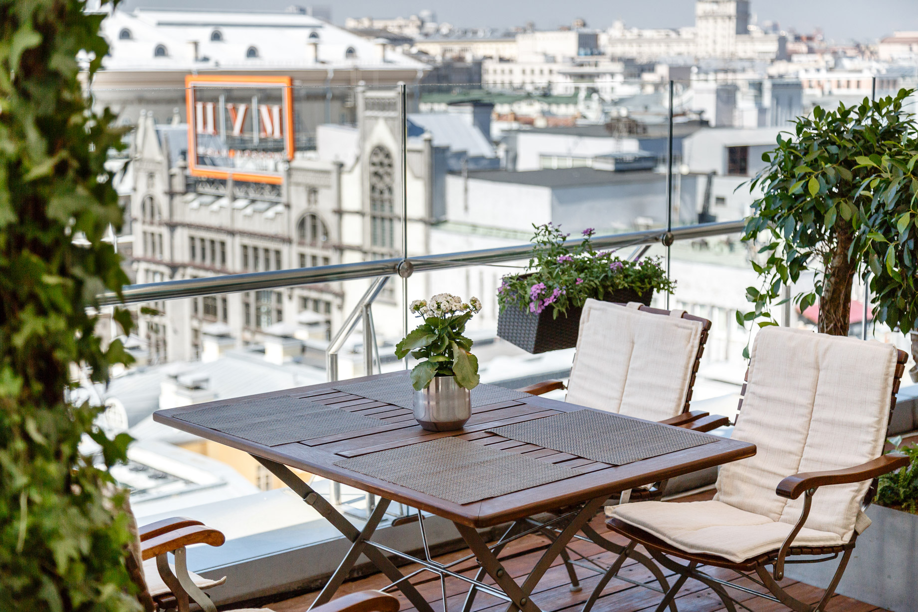 Ararat Park Hyatt Moscow Hotel – Moscow, Russia – Conservatory Lounge & Bar Outer Deck Table