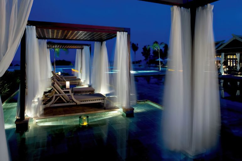 The Ritz-Carlton Sanya, Yalong Bay Hotel - Hainan, China - Pool Deck Cabana Night View