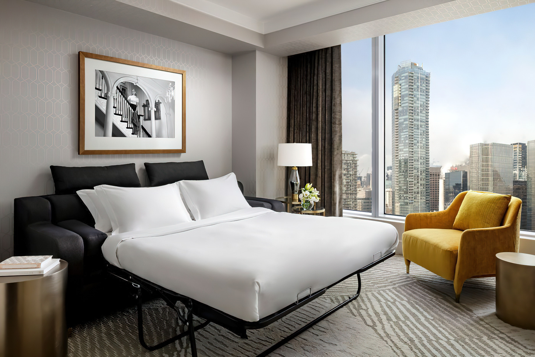 The Ritz-Carlton, Toronto Hotel – Toronto, Ontario, Canada – Club Level Corner Suite Bedroom View