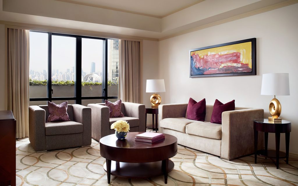 The Portman Ritz-Carlton, Shanghai Hotel - Shanghai, China - One Bedroom Penthouse Suite Sitting Area