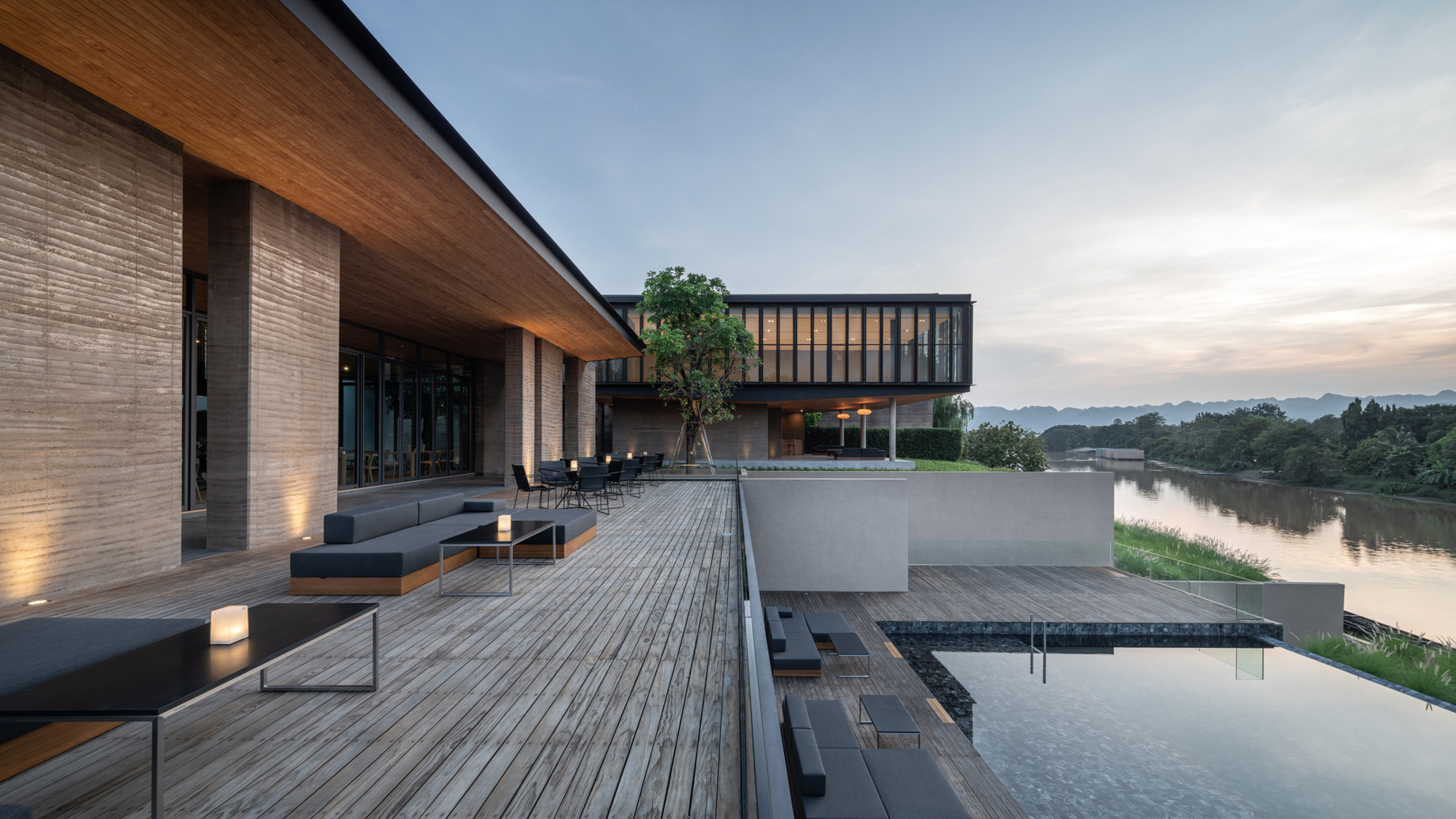 Tara Villa Riverkwai Resort - Kanchanaburi, Thailand - Outdoor Dining and Pool Terrace