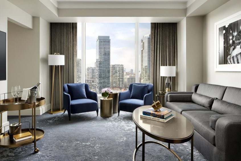 The Ritz-Carlton, Toronto Hotel - Toronto, Ontario, Canada - One Bedroom Corner Suite Living Room