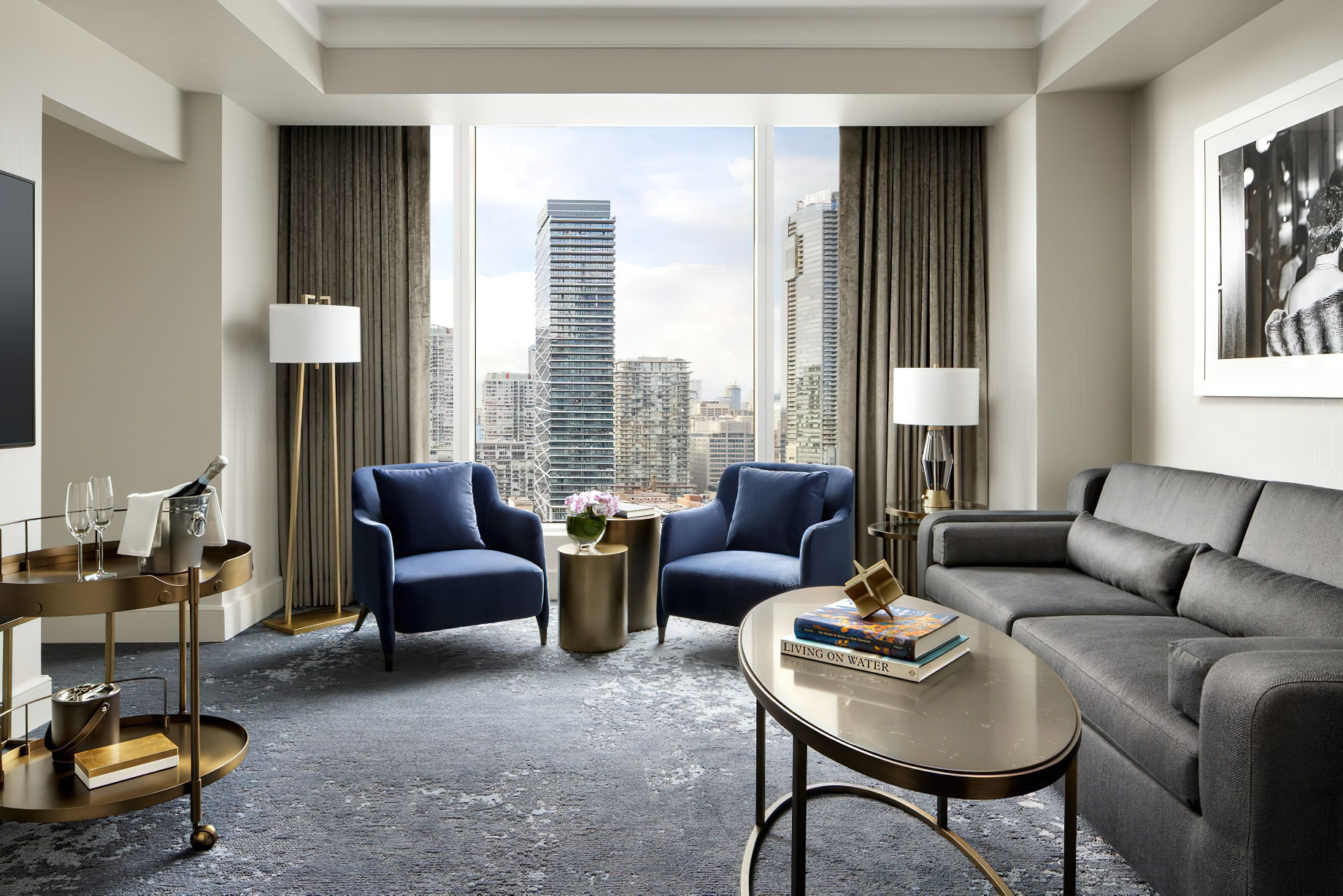 The Ritz-Carlton, Toronto Hotel – Toronto, Ontario, Canada – One Bedroom Corner Suite Living Room