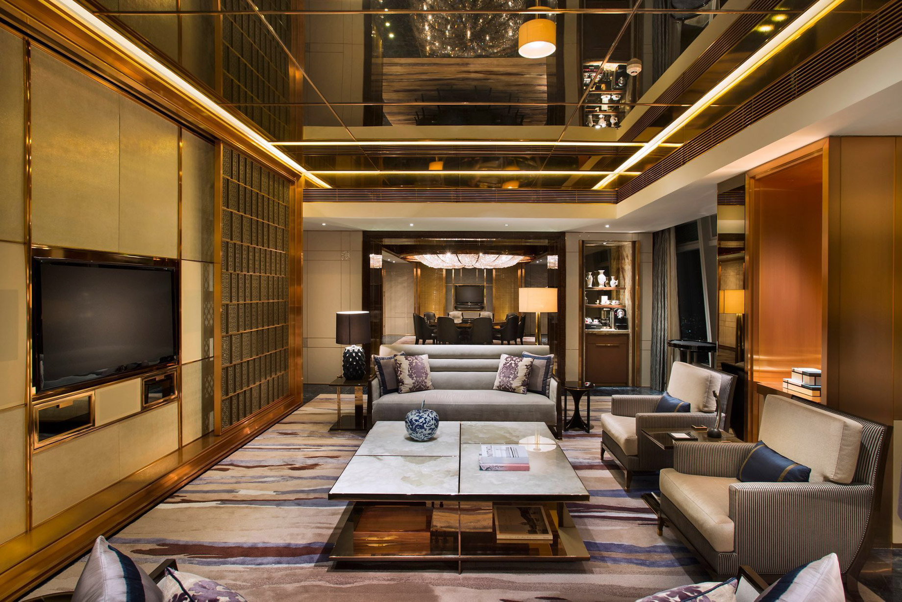The Ritz-Carlton, Hong Kong Hotel – West Kowloon, Hong Kong – The Ritz-Carlton Suite Living Room