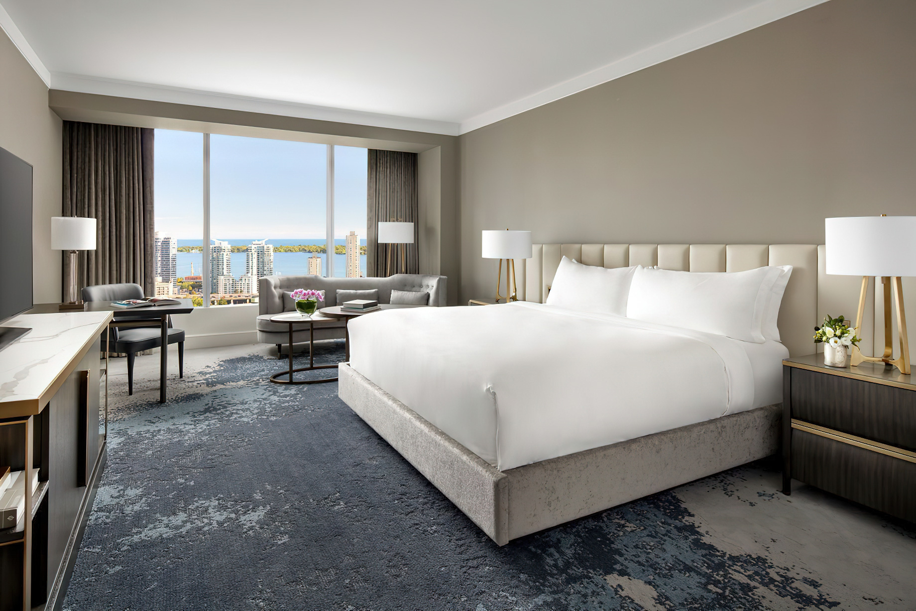 The Ritz-Carlton, Toronto Hotel - Toronto, Ontario, Canada - Luxury Deluxe Guest Suite Bedroom