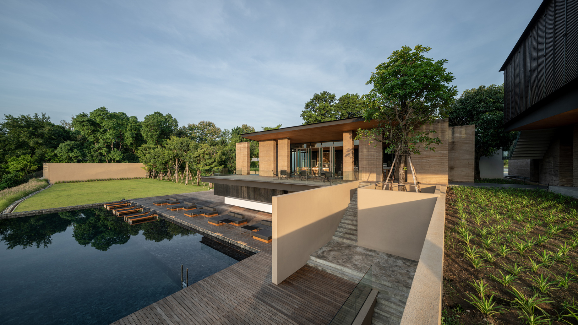 Tara Villa Riverkwai Resort - Kanchanaburi, Thailand - Exterior Pool Terrace and Dining Area
