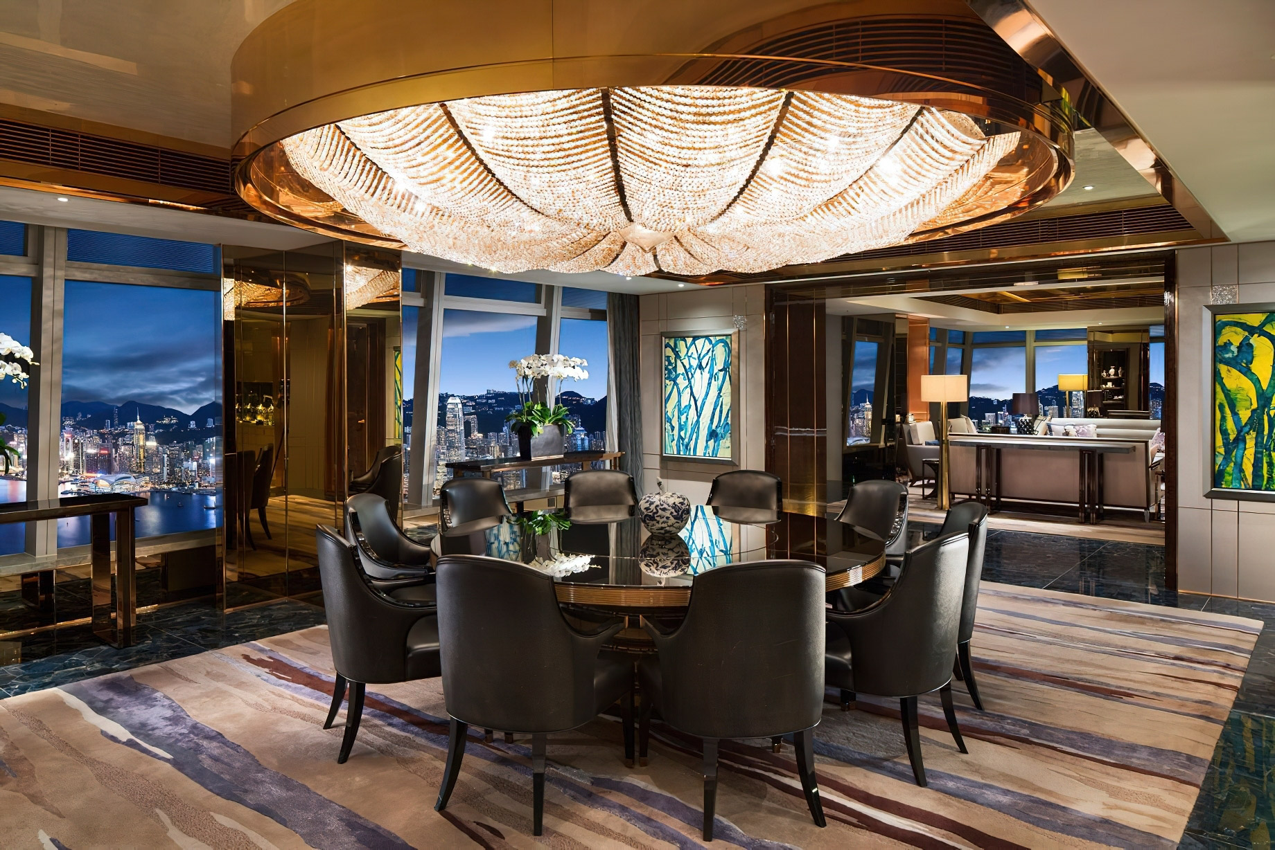 The Ritz-Carlton, Hong Kong Hotel – West Kowloon, Hong Kong – The Ritz-Carlton Suite Victoria Harbour Dining Room