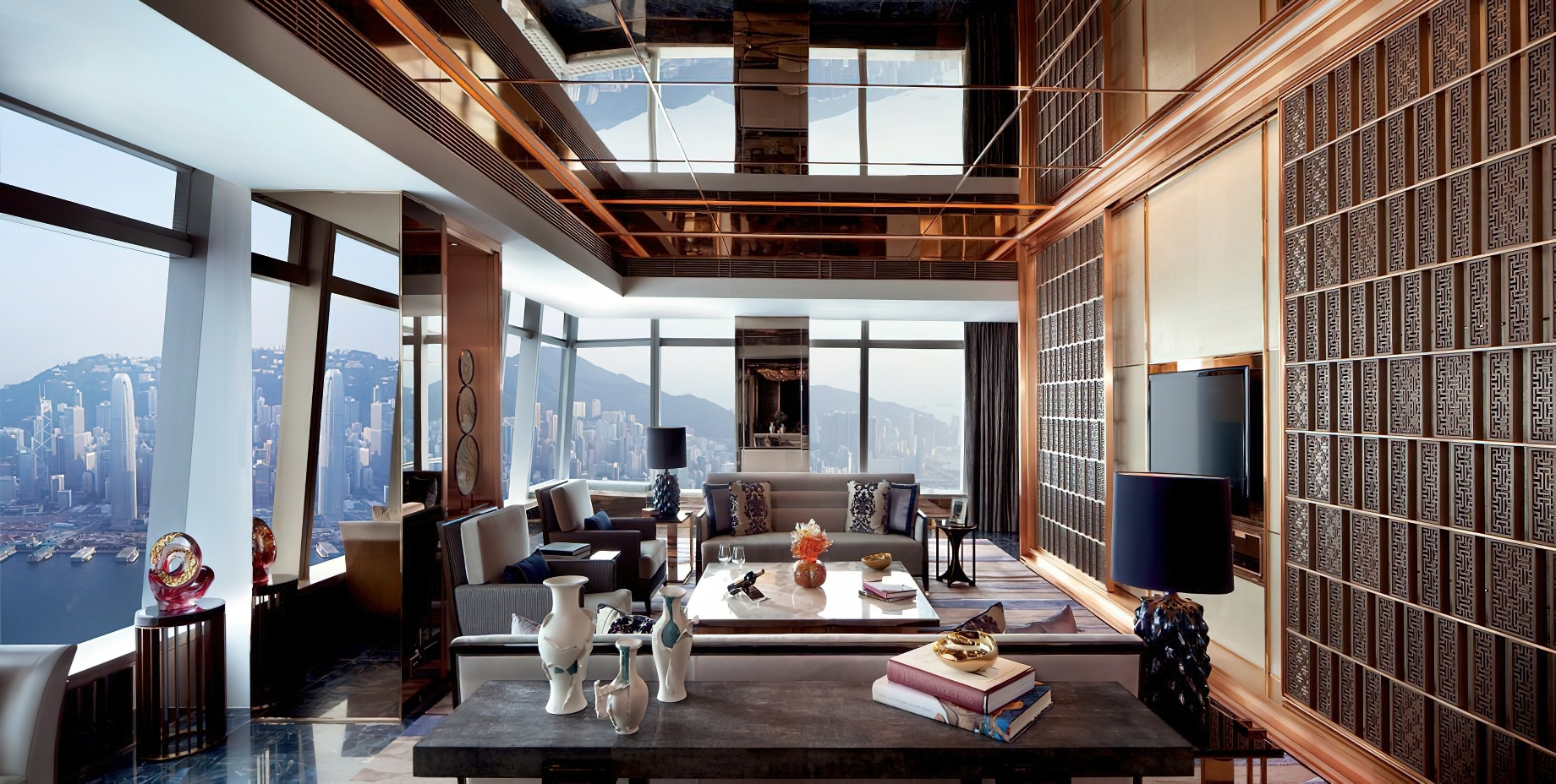 The Ritz-Carlton, Hong Kong Hotel - West Kowloon, Hong Kong - The Ritz-Carlton Suite Victoria Harbour Living Area