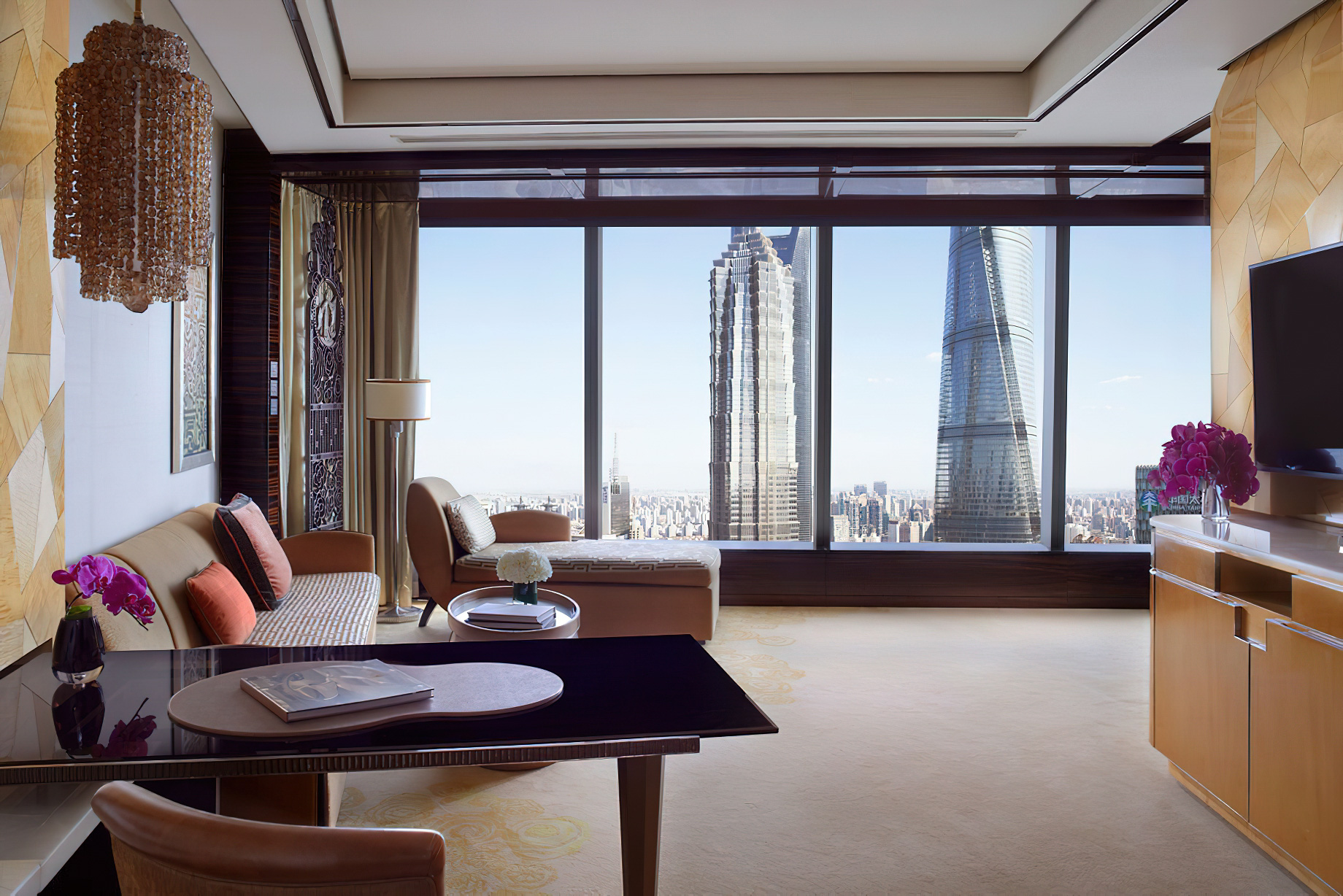 The Ritz-Carlton Shanghai, Pudong Hotel – Shanghai, China – Club Panoramic Suite Living Room