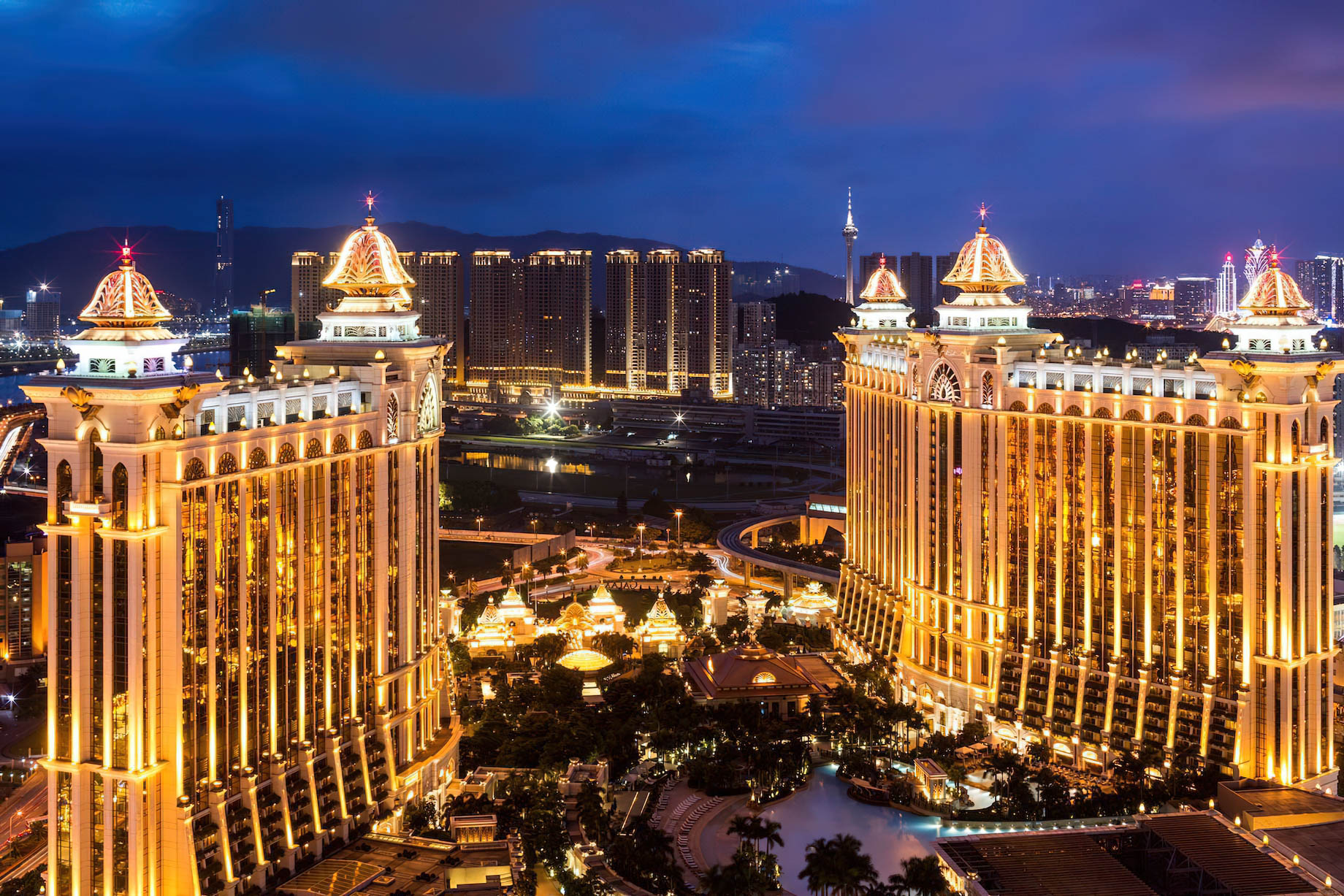 The Ritz-Carlton, Macau Hotel – Macau SAR, China – Aerial View Night