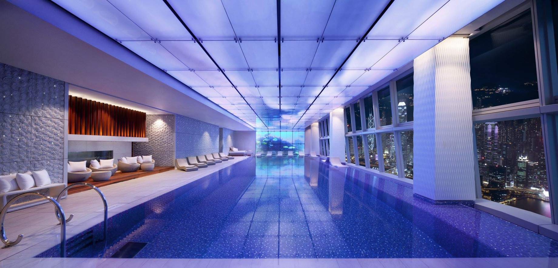 The Ritz-Carlton, Hong Kong Hotel - West Kowloon, Hong Kong - Indoor Pool Night