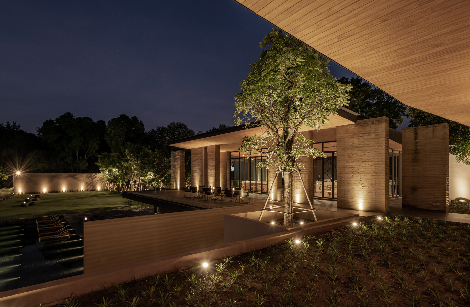 Tara Villa Riverkwai Resort – Kanchanaburi, Thailand – Exterior Night View