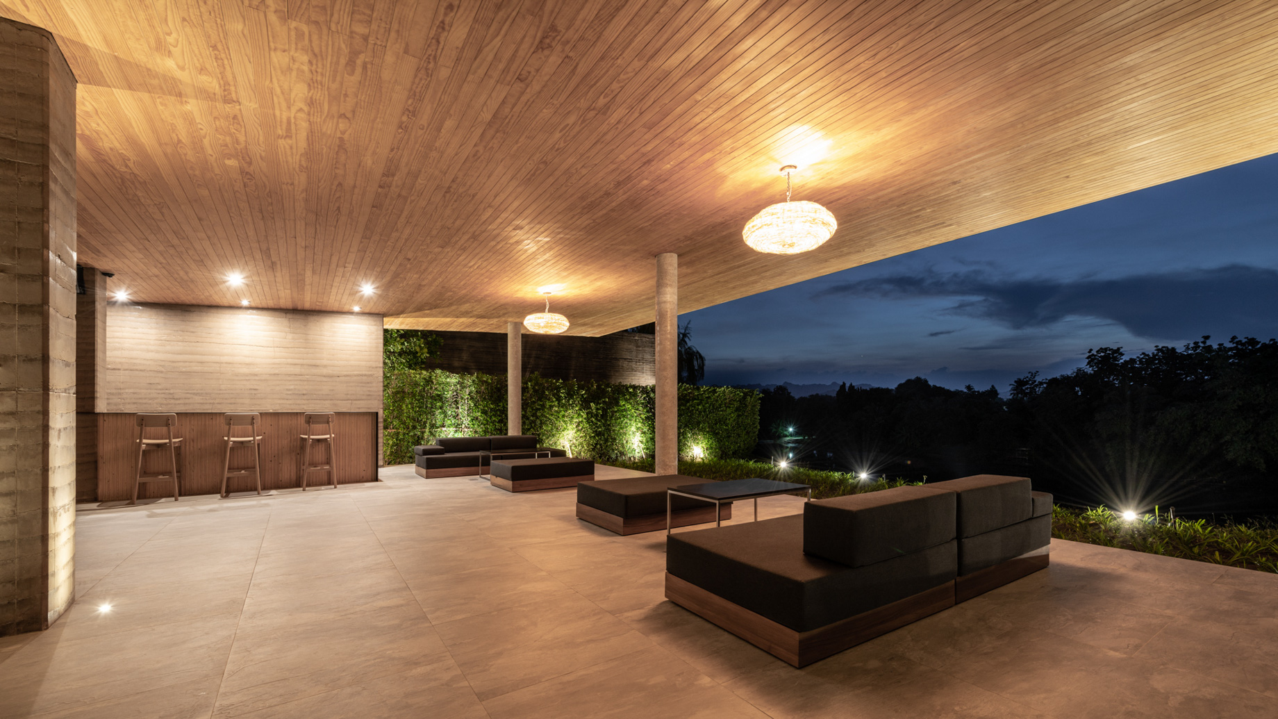 Tara Villa Riverkwai Resort – Kanchanaburi, Thailand – Exterior Lounge Night View