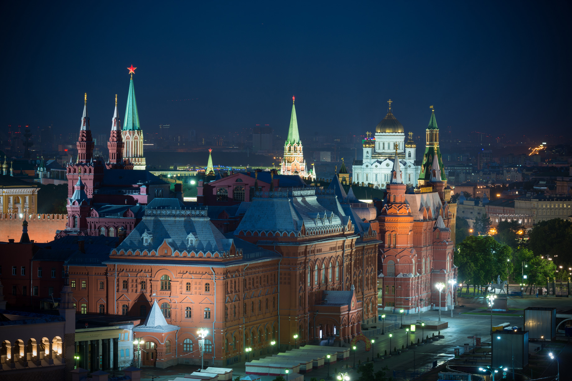 Ararat Park Hyatt Moscow Hotel - Moscow, Russia - Moscow View Night