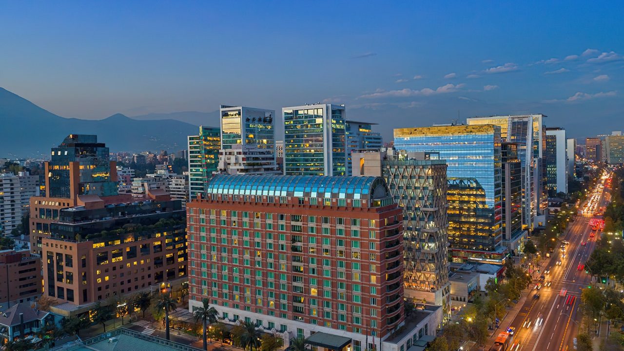The Ritz-Carlton, Santiago Hotel - Santiago, Chile - Exterior Aerial View Night