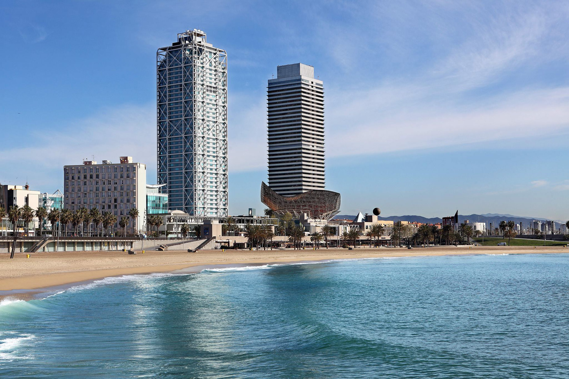 Hotel Arts Barcelona Ritz-Carlton – Barcelona, Spain – Exterior Aerial Beach View