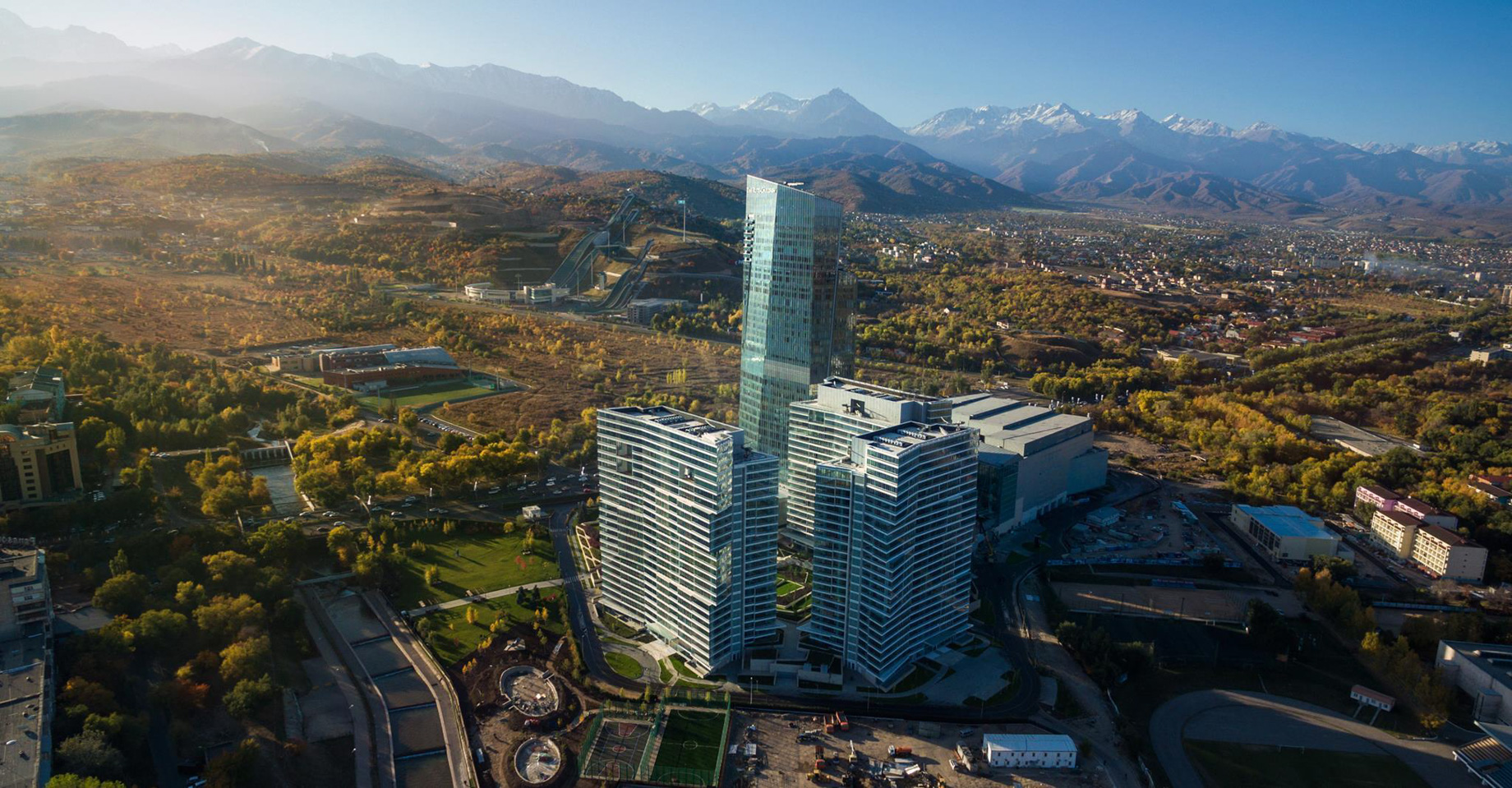The Ritz-Carlton, Almaty Hotel - Almaty, Kazakhstan - Exterior Aerial View