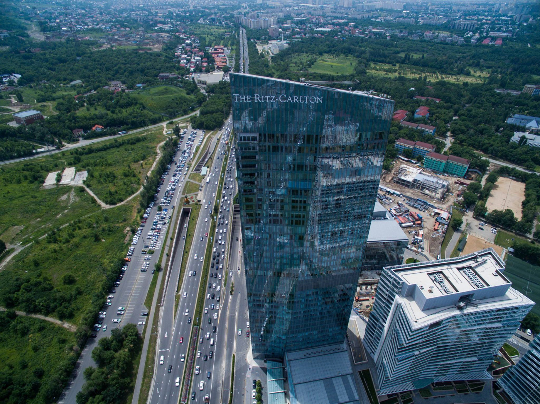 The Ritz-Carlton, Almaty Hotel - Almaty, Kazakhstan - Exterior Aerial View
