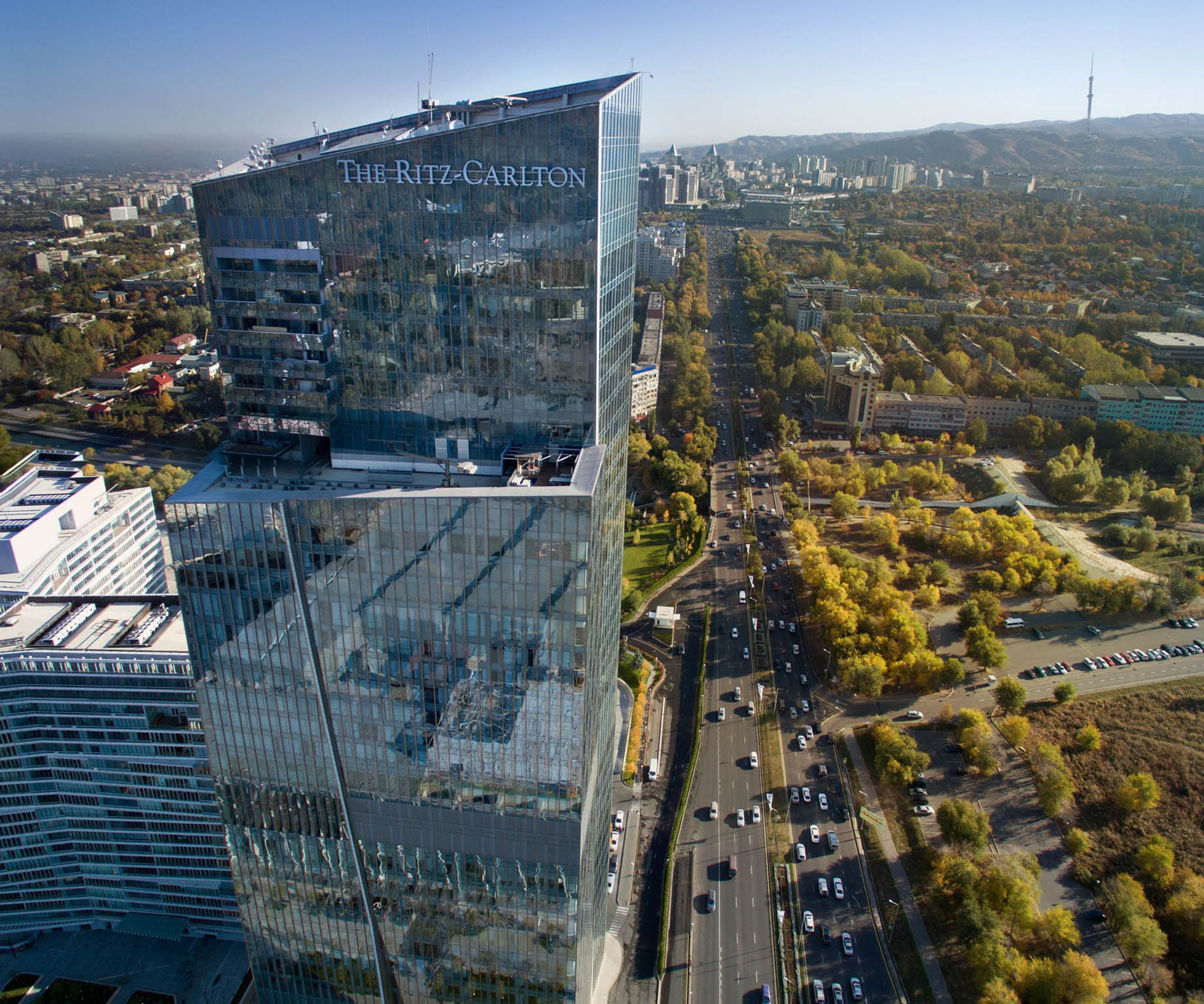 The Ritz-Carlton, Almaty Hotel – Almaty, Kazakhstan – Exterior Aerial View
