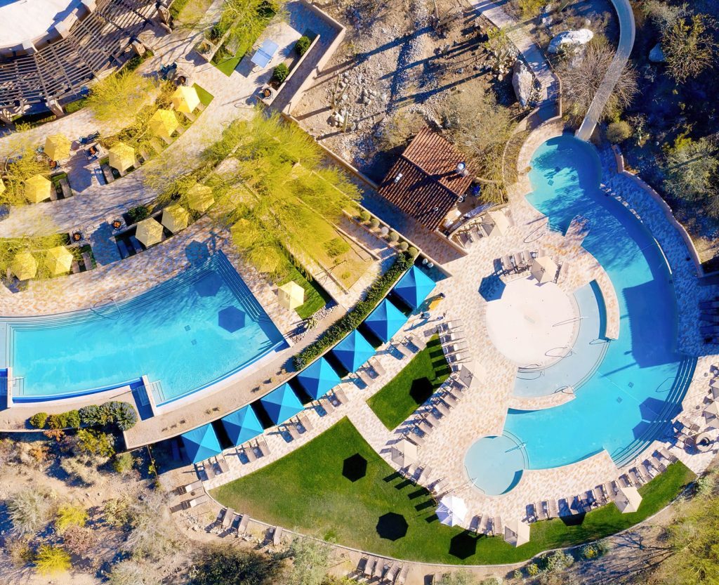 The Ritz-Carlton, Dove Mountain Resort - Marana, AZ, USA - Aerial Overheard Pool Deck