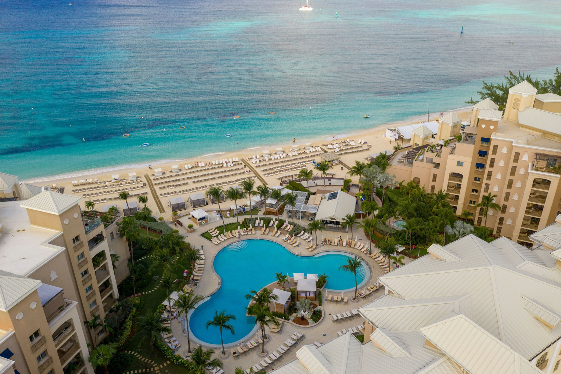 The Ritz-Carlton, Grand Cayman Resort – Seven Mile Beach, Cayman Islands – Ocean View Aerial