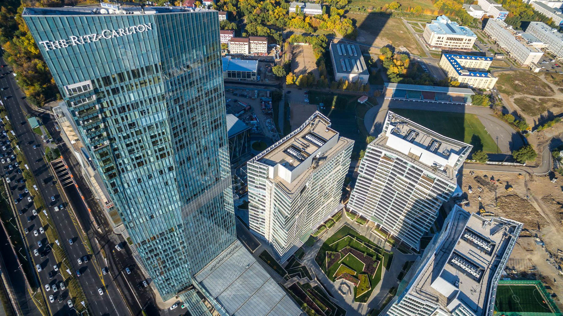 The Ritz-Carlton, Almaty Hotel - Almaty, Kazakhstan - Exterior Aerial View
